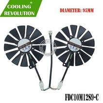 컴퓨터PC ASUS STRIX RX470 RX570 RX580 GTX 1050Ti 1070 Ti 게임용 4 핀 13 블레이드 냉각 팬용 FDC10M12S9-C 12V 0.2595m, [02] SET FAN, 02 SET FAN