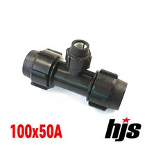 HJS PE 이경 티 100x50A (이경 T 나사조임식 100mm 50mm), 1개