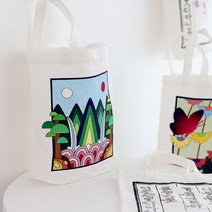 [제이제이오피스] 두근두근아트 에코백 만들기 DIY 친환경 패브릭 아트 유치원 어린이집 어르신 복지관 센터 프로그램 캔버스 천 가방 명절 전통 문양 무늬 아동 미술 컬러링, 01_일월오봉도