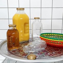 레트로 보리차 대용량 냉장고 유리 물병 우유 업소용 물통 까페 우유보틀 캠핑, 180ml