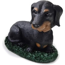 Animal Den 닥스훈트 블랙/탠 강아지 버블헤드 피규어 자동차 대시 데스크용 재미있는 액세서리, 한개옵션0