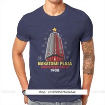 Kaus 힙합 Nakatomi Plaza 필름 Keras Pesta 나탈 1988 Ukuran Kasual 브루스 윌리스 S-6XL untuk Dewasa, [17] 네이비 블루, [08] 5XL
