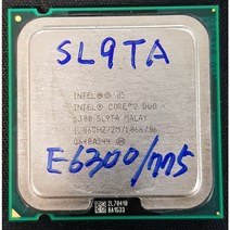 중고 인텔 코어2 듀오 E6300 콘로 1.86GHz 2코어 2스레드 1066MHz 775소켓 SL9TA
