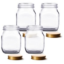 미르코리아 사각K 유리병 골드캡, 800ml, 4개입