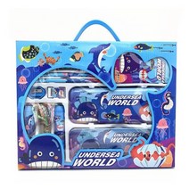 [8000 줄넘기 문구세트 2단 필통] 초등 학생 생일 선물 학교 4학년 중학교 입학, 바다동물