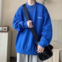 와플 무늬 맨투맨 2023 긴팔 상의 남성형 헐렁하다 긴팔 맨투맨 순색