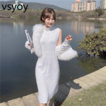 vsyoy 스웨터 여성용 짧은 느슨한 스웨터 탑 2023 원피스 슈트 화이트 스티칭 스웨터 칼라 카디건 코트