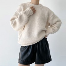 컬러풀 도톰 라운드 니트티