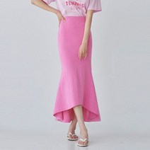리틀마켓 볼륨 밴딩 슬림 언발 컬러 머메이드 롱스커트 KB07B0