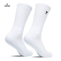 유스업 논슬립 미끄럼방지 축구 풋살 양말 하프 삭스, M사이즈 (2켤레), 화이트
