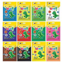 아모스 아이폼 50g 파우치 12색 칼라폼클레이 지퍼백 어린이집 유치원 초등학교 만들기재료 볼클레이 구슬클레이 구슬점토, 노랑, 10개