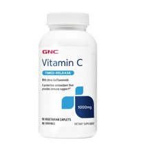 GNC 비타민 C 타임드-릴리스 1000mg 베지테리안 캐플렛, 90개입, 1개, 90정