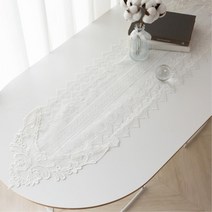 다이닝룸 테이블 프렌치 레이스 식탁러너 매트 콘솔 장식 프로방스 쉐비 서랍장, 35cm X 220cm