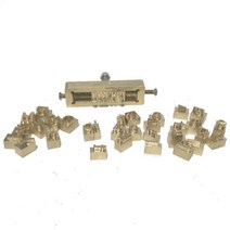 수동가죽도금기 인화기 고무틀도금기 카드판 훈증도장, 구리 슬롯 + 5 x 6 x 8 숫자 및 문자개