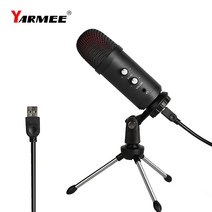 전문 usb 마이크 콘덴서 노트북 가라오케 노래 스트리밍 게임 팟캐스트 스튜디오 녹음 mikrofon, 01 Black