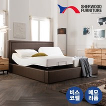 [쉐우드가구]헤븐리 모션베드 가죽 전동침대 TWIN트윈(비스코젤 메모리폼 매트리스 S+S포함), 아이보리