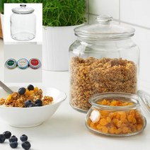 이케아 IKEA 바르다겐 VARDAGEN 유리밀폐보관용기 1.9L+DASHY행주, 4개, 1.9L+DASHY행주4개