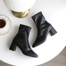 7cm 2coolor PU 스판 앵클부츠 여성부츠 D31