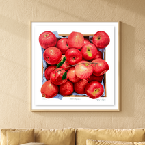 [그림닷컴] 사과 가을향기 (300 Editions) 윤병락 판화 사과그림액자, (원목)우드블랙