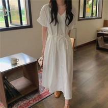 ROGBID 미니멀 심플 셔링 솔리드 조거 반팔 원피스