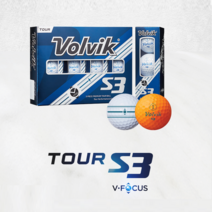 TOUR S3 V-FOCUS 3pc 12구 우레탄볼 정품 볼빅골프공 선물용 소프트 대구경 코어 & V-FOCUS 라인, TOUR S3 V-FOCUS 오렌지