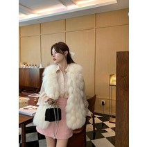 수입 밍크 조끼 퍼 베스트 자켓 명품 모피조끼 폭스 토끼 털조끼 인조 밍크조끼 2022 겨울 여우 모피 작은 모피 젊은 모피 원피스 여성용 중간 길이