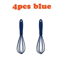 실리콘 거품기 베이킹 쌀 씻는 도구 주방 거풍기 매셔 미니 핸드 수동 거품기 손 말차 휘핑기 머랭 계란 풀기 거품기, 2개, 블루