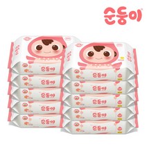 [순둥이] nBpR-01 /베이직 무향 엠보싱 플러스 물티슈 리필형 100매 10팩, 10개, 100개
