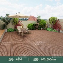 방부목 합성데크 목재 베란다 인조 나무 인테리어 전원주택 조립식 타일 사이즈 테라스, 600x600, 6206
