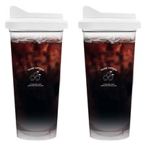 Three Lemons 리유저블 텀블러 컵 2개, 화이트 화이트, 591ml
