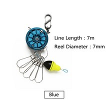 iLure 릴이있는 새로운 낚시 잠금 버클 스테인레스 스틸 끈 라이브 물고기 잠금 벨트 낚시 태클 스트링거 낚시 수레 릴, 블루 70mm