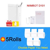 라벨기 라벨프린터 페이지 미니 블루투스 niimbot d101 d11 d110 휴대, d101 5 종이 추가