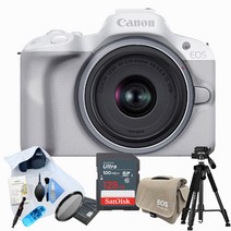 [포토리뷰이벤트] 캐논 EOS R50+RF-s 18-45mm F4.5-6.3 IS KIT+악세사리 9종 패키지 (128GB 메모리 + MCUV 슬림 필터 포함) /화이트_WJK, EOS R50 + RF-S 18-45mm KIT