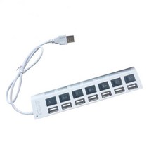 맥북 C타입 멀티포트 허브 멀티 RYRA 47 포트 USB 2.0 어댑터 기 분배기 Extender LED 램프 스위치 컴퓨터 액세서리, CHINA_7 port white