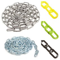 스텐 304 체인 사슬 2-8mm 1m 단위절단판매 쇠사슬 플라스틱체인 철체인 차단줄, 6mm 노랑[1M] 연결절단, 1개