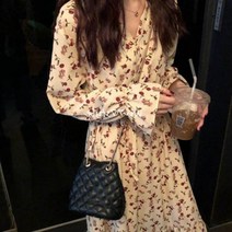 가바바 여성 롱원피스 청순가련 플라워패턴 원피스 G42114