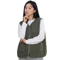 캐리루시 여성용 웜 뽀글이 집업조끼