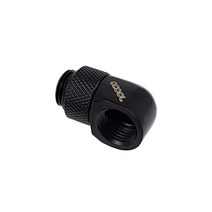 Alphacool 17248 Eiszapfen L-커넥터 회전 가능한 G1/4 외부 스레드에서 내부 스레드 - 딥 블랙 워터 쿨링 피팅