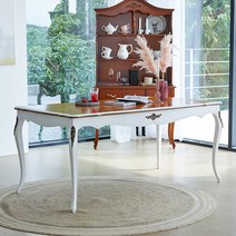 마켓비엔티 ATZ 앤틱화이트 6인용 식탁 1800 테이블 원목 수입 엔틱 가구, 상세페이지 참조