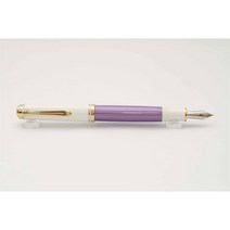 펠리칸 M600 만년필 바이올렛 화이트 한정판 14K 투톤 닙, M, 고객 직접납부