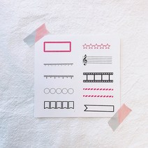 [스탬프마마] 마스킹 씰 스탬프 (디자인 종류 선택), 라이트(나무)스탬프, 기본줄자(Standard Ruler)