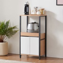 실리 원룸 부엌장 철제 정수기다이 홈카페 전자렌지 냉장고 옆 수납 렌지대 500, 오크화이트