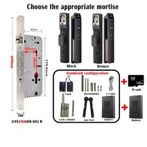 도어락 디지털 현관 스마트 얼굴 인식 문짝 잠금 보안 카메라 지능형 지문 전자 키 도매, 15.24x260(6068)R TF BAT - Blac