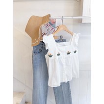 보블리에 / 러블리 튤립 자수 프릴 나시