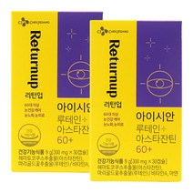 CJ 리턴업 아이시안 루테인 아스타잔틴 60 + 쇼핑백 증정, 30cap x 2box
