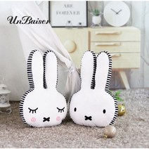 UNBAISER 북유럽 일반쿠션 미피 동물쿠션 침대 소파쿠션 토끼 아이방꾸미기, 부끄럼토끼