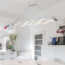 LED 리듬 파도 3등 식탁등 50W 전구색 북유럽 펜던트 식탁 조명, LED리듬3등 (L) 화이트 전구색
