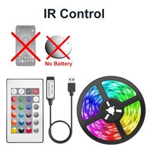 펫드라이룸 USB Led 스트립 조명 5050 RGB LED 테이프 리본 유연한 램프 5V 블루투스 전화 제어 방 TV 백, 02 IR No APP Control_03 15M