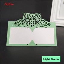 생일축하카드 팝업카드 메세지 세트10/50/100장 세트 웨딩 테이블 카드 종이, 10 light green_03 100장 세트