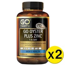 2팩 GO Healthy 고헬시 Oyster Plus Zinc 1-A-Day 120 Vege Capsules 오이스터 플러스 아연 1-A-데이 120 베지 캡슐